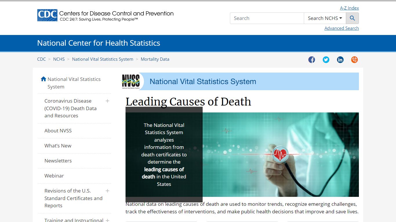 NVSS - Leading Causes of Death - Centers for Disease Control and Prevention